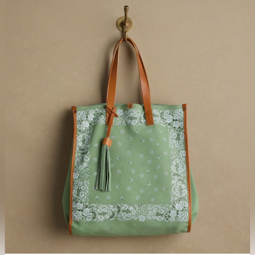 Sundance Sheridan Green Bandana Tote NWOT
